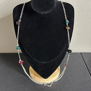 DaVinci Glass Bead Long Colorful Necklace & Earrings Set​